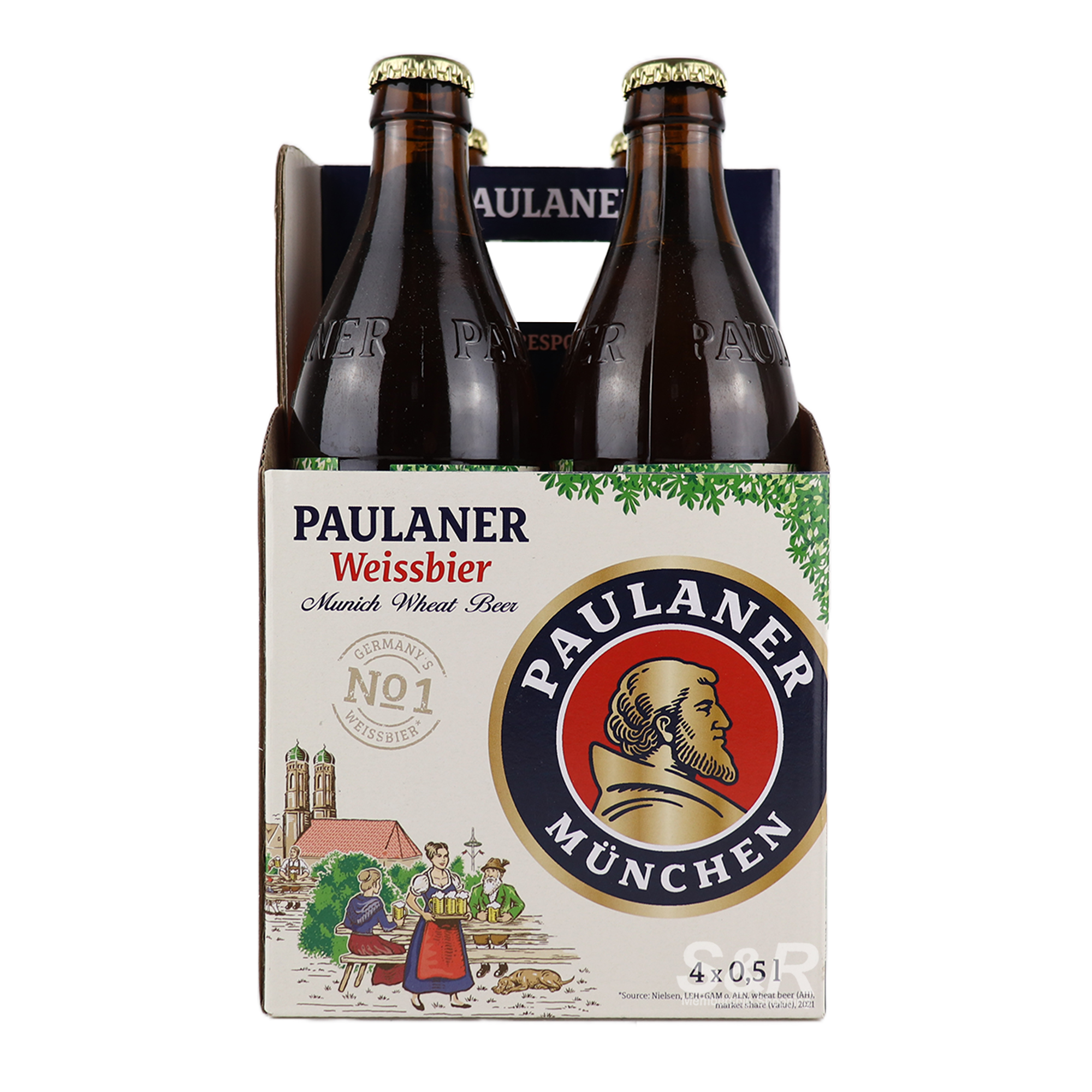 Paulaner Weissbier 4 Beer Bottles